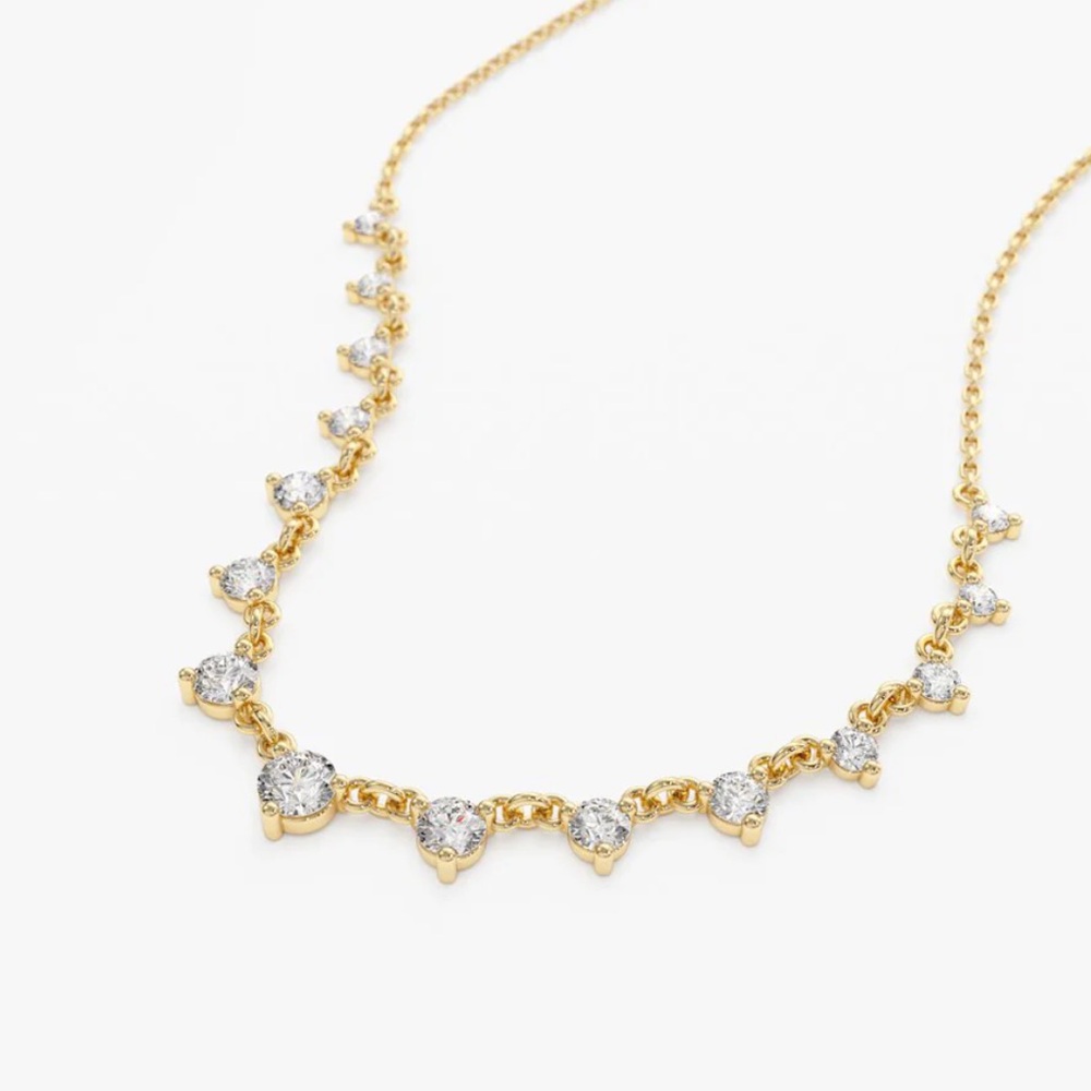 NWT Ferko’s Fine Jewelry 14k 0.85 ctw Solitaire Diamond Graduating Necklace - Picture 2 of 4
